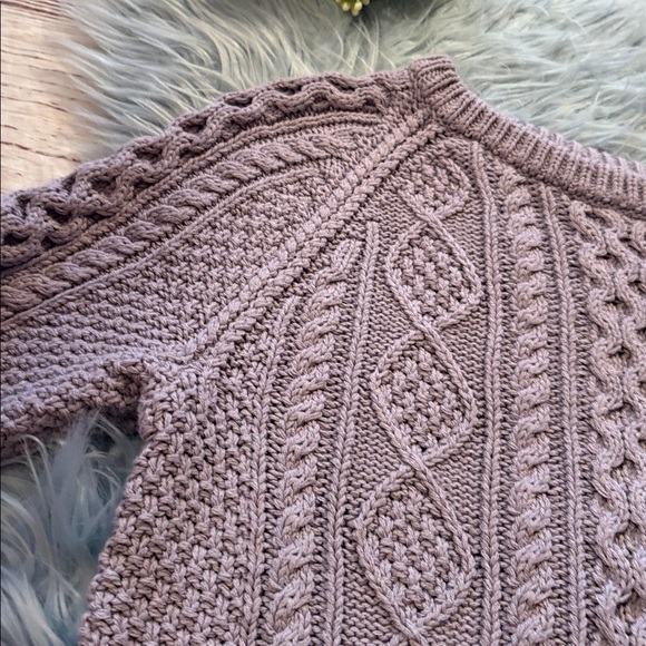 L.L. Bean Signature Light Purple Fisherman Tunic Sweater sz S - Picture 3 of 9